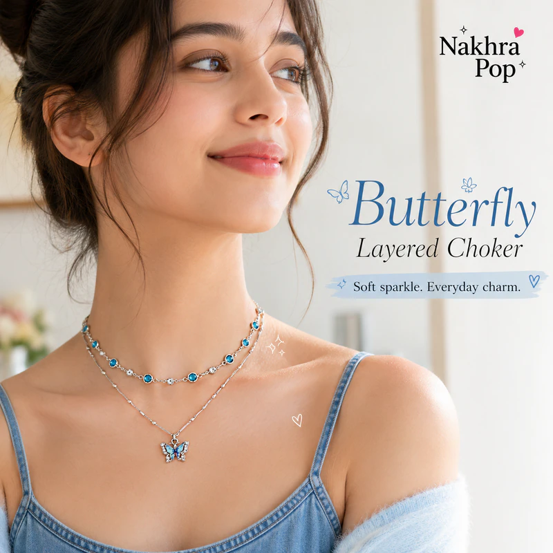 Blue Butterfly Layered Choker — view 1 of 7