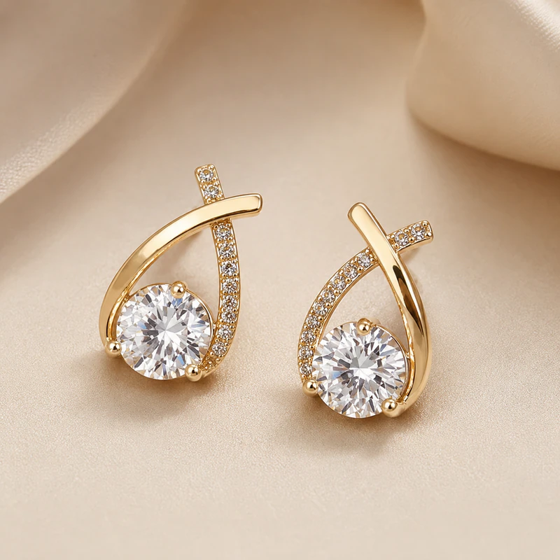 Gold-Plated Geometry Earrings — image 1 of 4