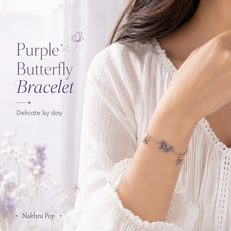 Purple Butterfly Bracelet — view 1 of 7