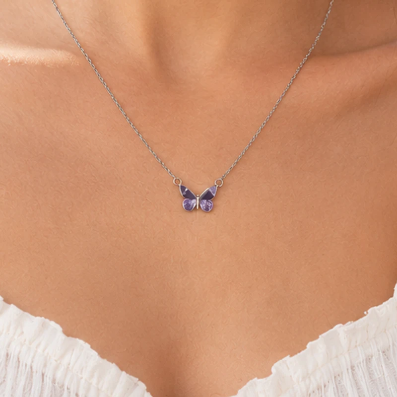 Purple Butterfly Necklace — image 1 of 9