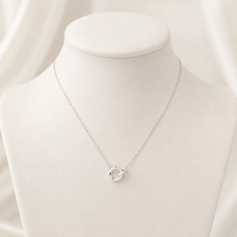 Sterling Silver Interlocking Loop Necklace — image 1 of 6